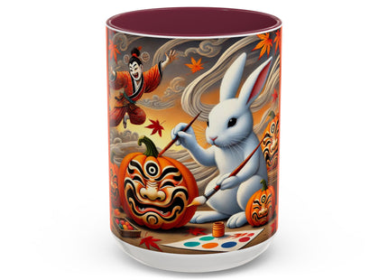 Halloween Rabbit’s Kabuki Jack-o’-Lanterns Colorful Mugs (11oz, 15oz)