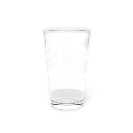 🎿❄️ The Winter Flower Skier Pint Glass – Art Deco Alpine Fantasy
