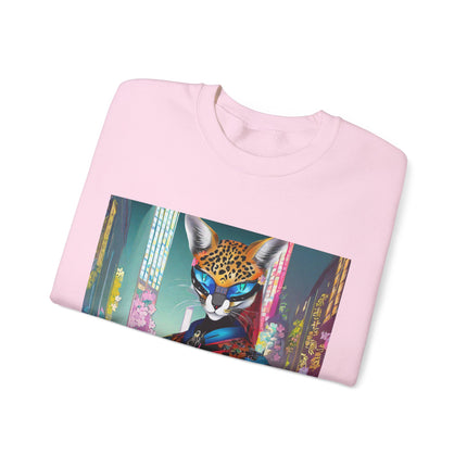 Cyber Cat Glamour Unisex Heavy Blend™ Crewneck Sweatshirt