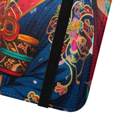 🦊⚔️ Cyberpunk Samurai Maiden Flip Case – Neon Grace & Warrior Courage