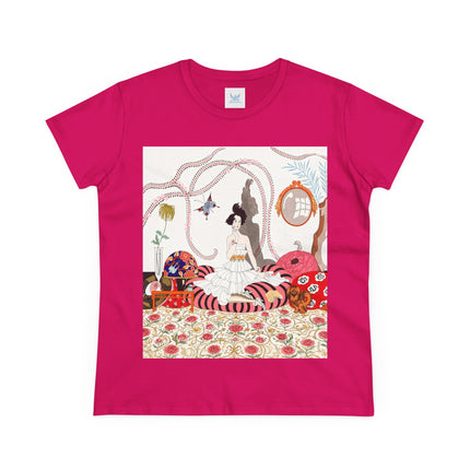🌹🐕 The Rose Salon Companion Cotton Tee – Art Deco Fashion & Dog Elegance