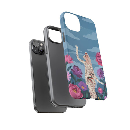 🌺👒 The Grand Flower Promenade Phone Case – Art Deco Fashion Illustration