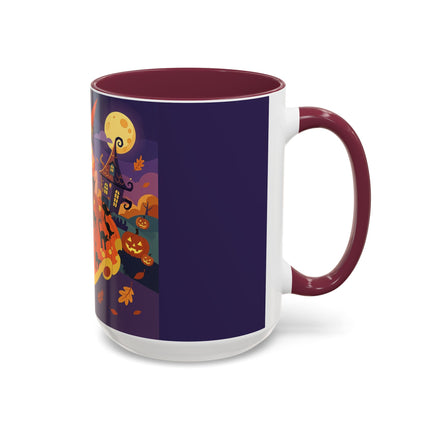 🐈‍⬛🎃 The Black Cat Witch Of Pumpkin Manor Colorful Mug – Whimsical Halloween Charm