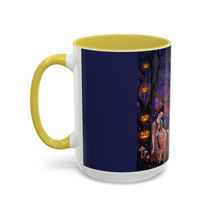 🌙🎃 Moonlit Mischief In The Pumpkin Grove Colorful Mug – Whimsical Halloween Fantasy