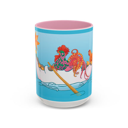 A Rooster's Seafaring Adventure Colorful Mugs, 11oz