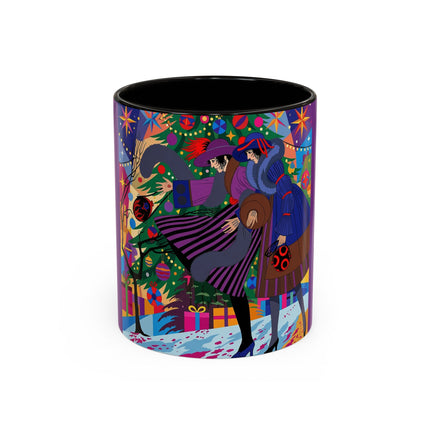 🎄✨ Christmas Among The Twinkling Trees Colorful Mug – Art Deco Holiday Fantasy