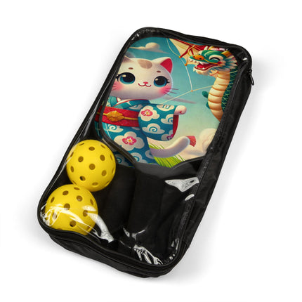 Geisha Kitten and the Dragon Kite Pickleball Kit – Windswept Grace & Dragon Flight
