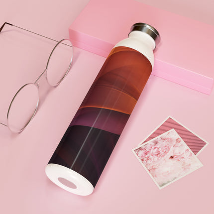 Wave Pattern with Intertwined Hues of Orange, Rose, Maroon, and Purple Slim Water Bottle