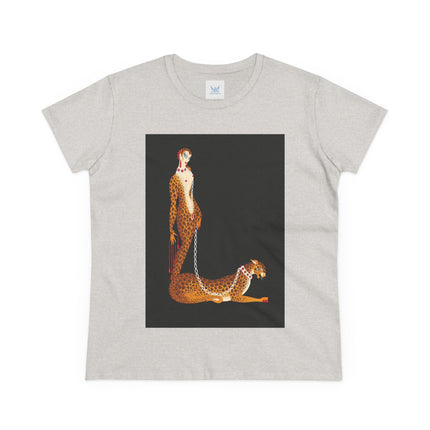 Leopard Queen Women's Midweight Cotton Tee – Exotic Glamour & Timeless Elegance