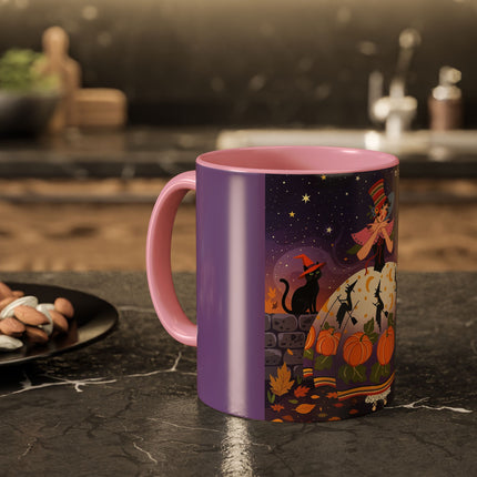 🎃🌙 The Pumpkin Moon Dress Colorful Mug – Whimsical Halloween Fashion
