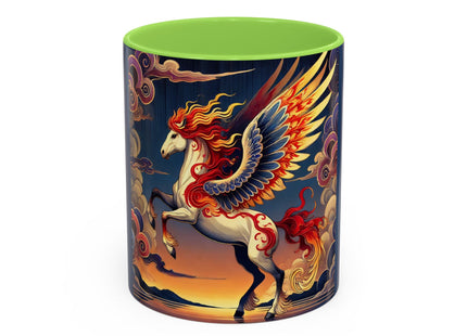 Flame-Winged Horse at Sunset Colorful Mugs (11oz, 15oz)