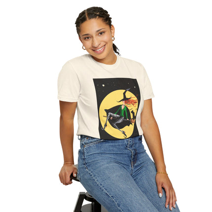 A Witch’s Moonlit Flight Unisex Garment-Dyed T-shirt