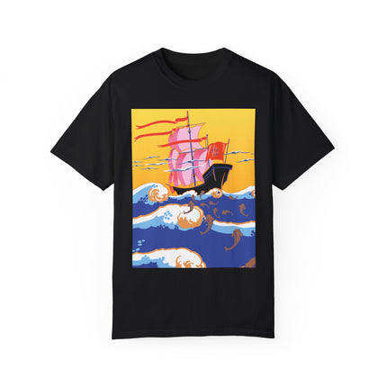 Golden Seas and Whimsical Dreams Unisex Garment-Dyed T-shirt