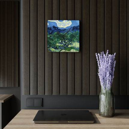 Olive Trees by Vincent Van Gogh Acrylic Wall Clock, Round and Square