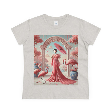 Petals, Porcelain, and Flamingos Cotton Tee