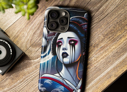 Geisha’s Black Ink Tears Phone Cases