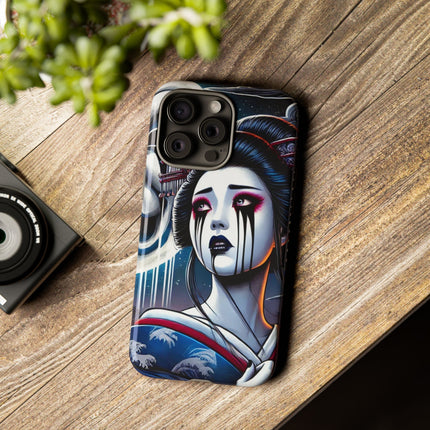 Geisha’s Black Ink Tears Phone Cases