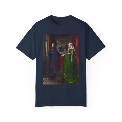 Arnolfini Portrait by Jan Van Eyck Unisex Garment-Dyed T-shirt