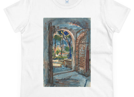 Gate in S. Miniato by Martin Monnickendam Women's Midweight Cotton Tee