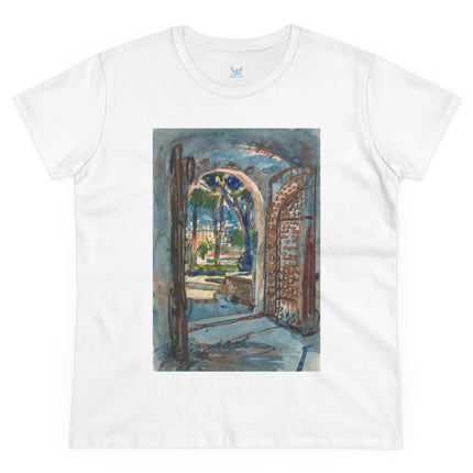 Gate in S. Miniato by Martin Monnickendam Women's Midweight Cotton Tee