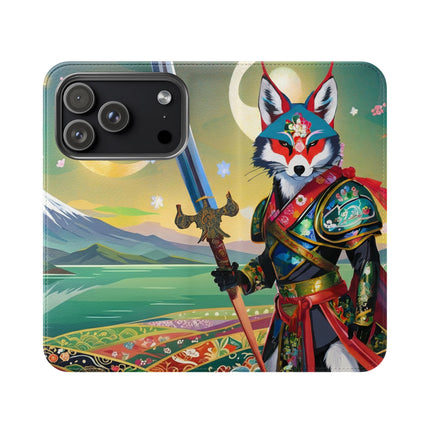 🐕⚔️ Cyberpunk Samurai Dog Flip Case – Futuristic Honor & Kitsune Spirit