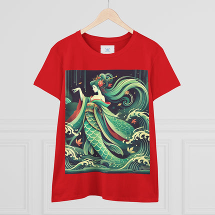 Mermaid Queen Rising from the Deep Cotton Tee