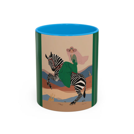 Zebra Rider Colorful Mugs – Safari Chic & Art Deco Adventure