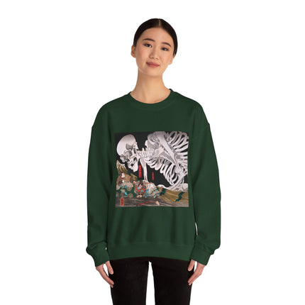 Mitsukuni Defying the Skeleton Spectre by Utagawa Kuniyoshi Heavy Blend™ Crewneck Sweatshirt