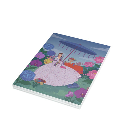 🌸🫖 The Garden Tea Reverie Greeting Card – Romantic Rococo Floral Elegance