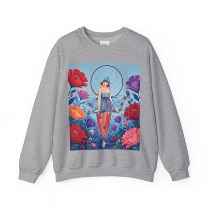 🎪🌺 The Flower Garden Harlequin Crewneck Sweatshirt – Art Deco Fashion Whimsy