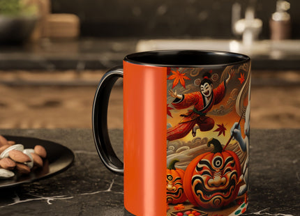 Halloween Rabbit’s Kabuki Jack-o’-Lanterns Colorful Mugs (11oz, 15oz)