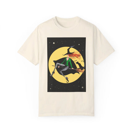A Witch’s Moonlit Flight Unisex Garment-Dyed T-shirt