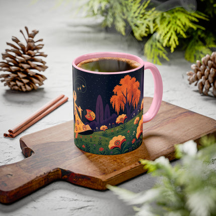 🌙🌼 The Moonlit Floral Dancer Colorful Mug – Art Deco Garden Fantasy