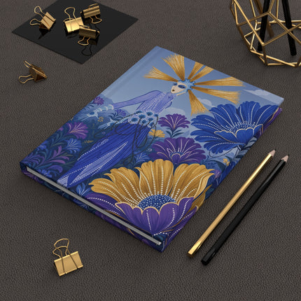 🌞💜 The Lady Of The Golden Sunflower Garden Hardcover Journal – Art Deco Floral Fantasy