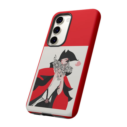 Crimson Masquerade Phone Case – Dramatic Grace & Bold Elegance