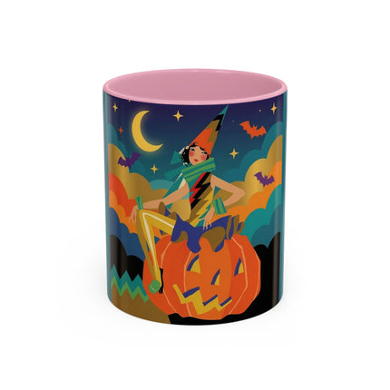 🌙🎃 The Witch Of Crescent Moon Pumpkin Colorful Mug – Colorful Halloween Charm