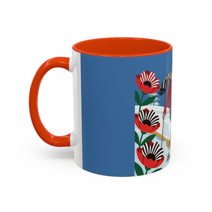 🎿🎄 The Christmas Holly Skier Colorful Mug – Whimsical Holiday Fantasy