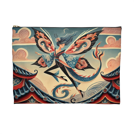 Dragon Fairy of the Temple Flat Pouch – Guardian Power, Elegance & Timeless Mystery