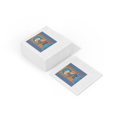 April & Diamond Zodiac White Coined Napkins