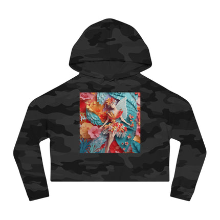 Hibiscus Fairy Women’s Cropped Hooded Sweatshirt
