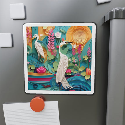 Elegant Egret Oasis Die-Cut Magnets (4 Sizes)