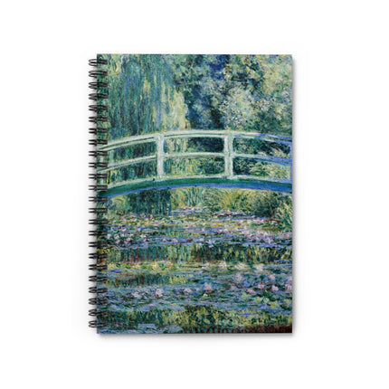 Water Lilies and Japanese Bridge by Claude Monet Spiral Notebook - Ruled Line