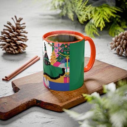 🎄🎁 The Emerald Christmas Belle Colorful Mug – Colorful Holiday Fashion Fantasy