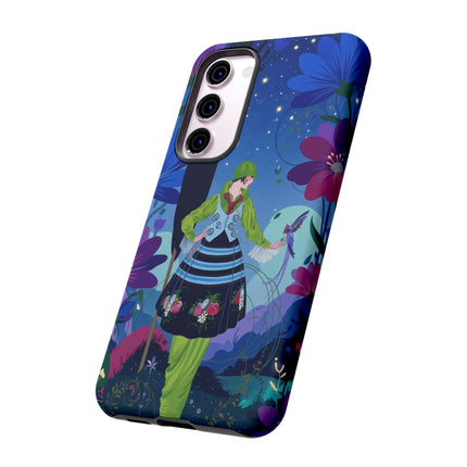 🌸🐦 The Lady Of The Midnight Bird Garden Phone Case – Art Deco Floral Fantasy