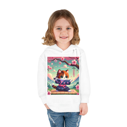 Samurai Kitten Toddler Pullover Fleece Hoodie