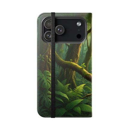 🪶🌲 The African Grey Sentinel Flip Case – Quiet Strength & Woodland Adventure