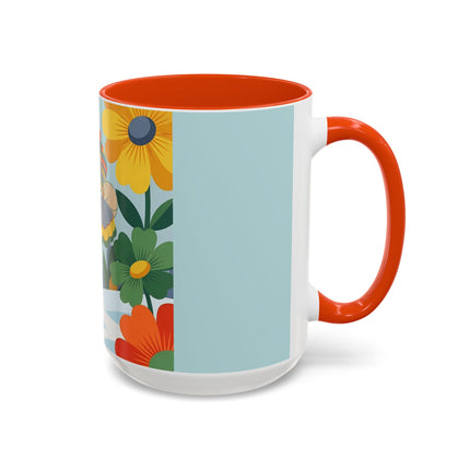 ❄️🌼 The Winter Flower Wanderer Colorful Mug – Colorful Art Deco Snow Fantasy