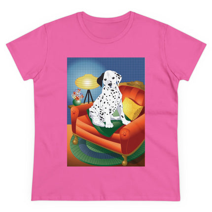 A Dalmatian's Cozy Corner Women's Midweight Cotton Tee