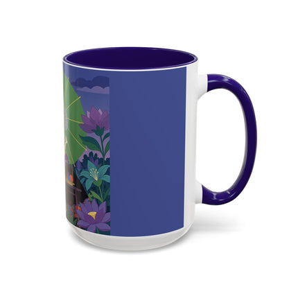 The Lady Of The Moonlit Needlework Colorful Mugs – Art Deco Crafting Elegance