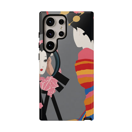 Geisha Mirror Phone Case – Elegant Reflection & Timeless Beauty